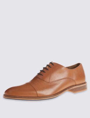 Leather Layered Sole Toe Cap Shoes